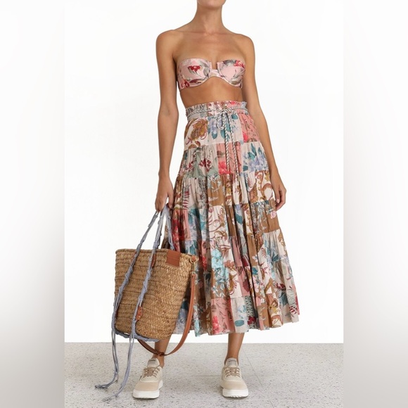 Zimmerman Cassia Floral Patchwork Maxi Skirt NWOT - Picture 7 of 17